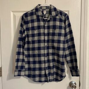 Boys flannel plaid button down shirt